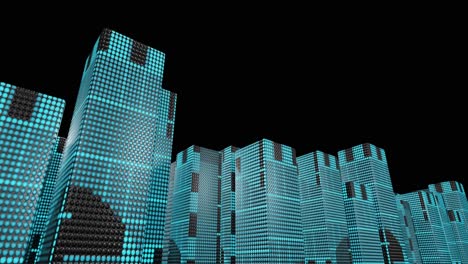 LED-skyscrapers-scrolling-graphics-buildings-city-4k